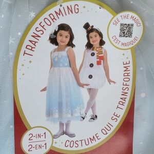 Transforming Snowman and Princess Costume for Kids Christmas